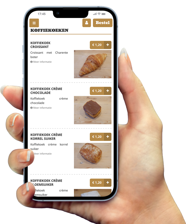 Voorbeeld van onze app op smartphone